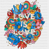 Love Is Love, Vibrant Design - Lesbian DTF Transfers ready2transfer Dark Color Design (See Imaging)