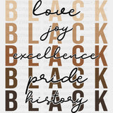 Love Joy Excellence - Blm Dtf Transfer Adult Unisex S & M (10’’) / Dark Color Design (See Imaging)