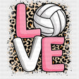 Love, Leopard Print - Volleyball DTF Transfers ready2transfer