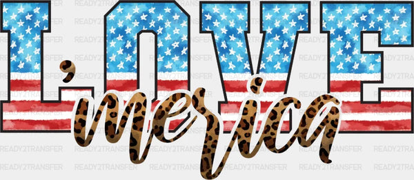 Love 'Merica Leopard 4th Of July DTF Heat Transfer, Independence Day Design, Fourth Of July DTF