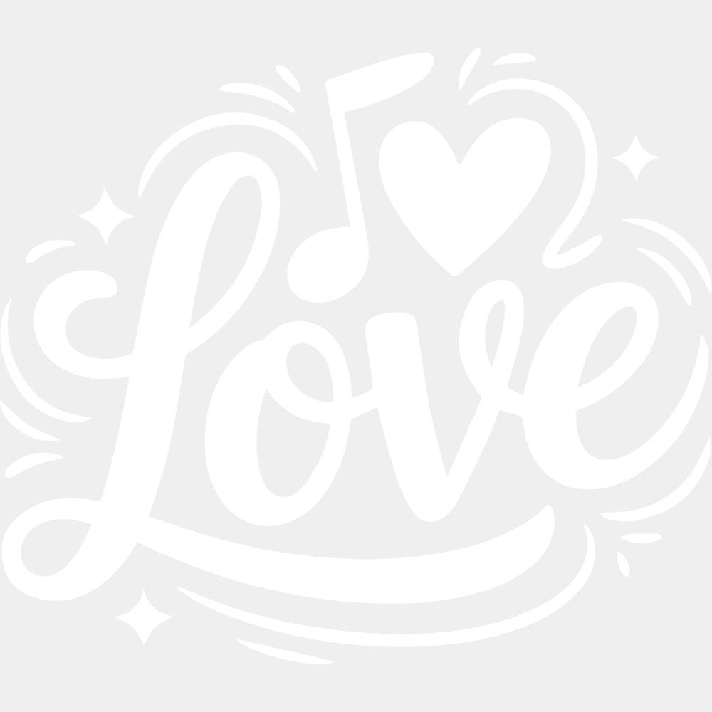 Love - Music DTF Transfers ready2transfer Light Color Design (See Imaging)