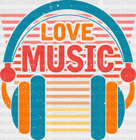 Love Music Headphones Design - Singing Dtf Heat Transfer