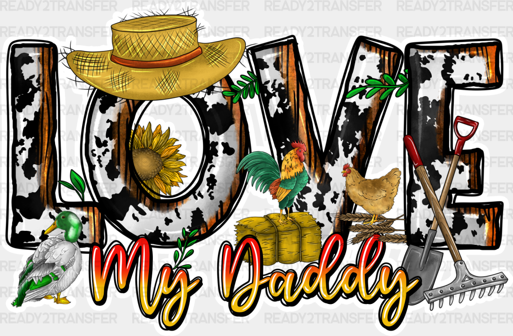 Love My Daddy Hat Design - Farmer Dtf Transfer Adult Unisex S & M (10’’) / Light Color (See Imaging)