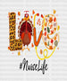 Love NurseLife DTF Transfer ready2transfer Black