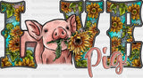Love Pig Design - Farm Animals Iron On Dtf Transfer