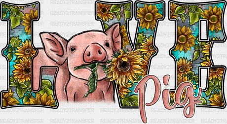 Love Pig Design - Farm Animals Iron On Dtf Transfer