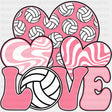 Love, Purple Hearts - Volleyball DTF Transfers ready2transfer Dark Color Design (See Imaging)
