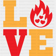 Love Red Flame - Fire Department DTF Transfers ready2transfer