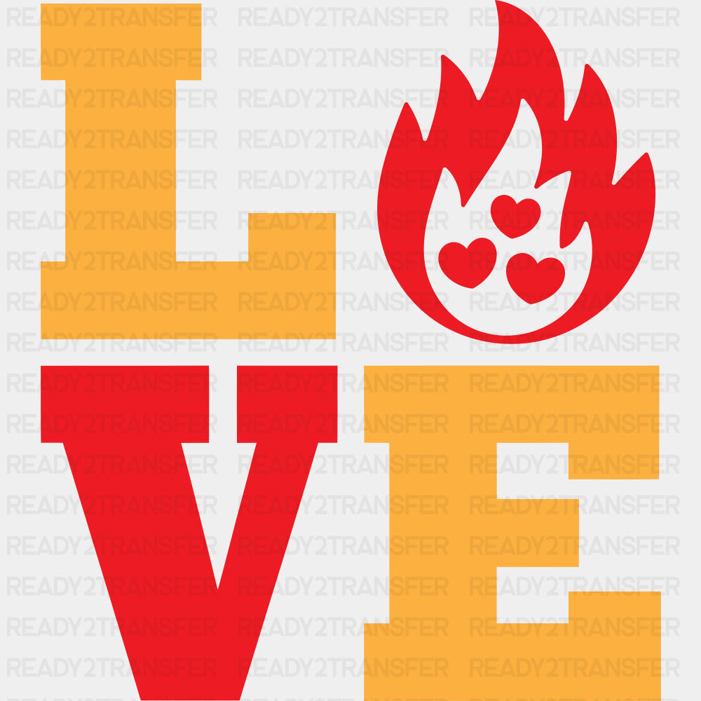 Love Red Flame - Fire Department DTF Transfers ready2transfer