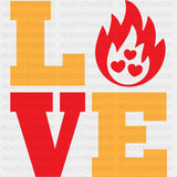 Love Red Flame - Fire Department DTF Transfers ready2transfer