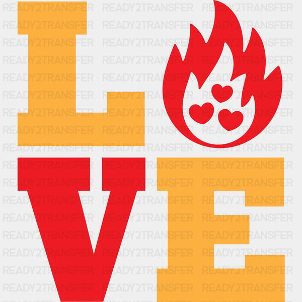 Love Red Flame - Fire Department DTF Transfers