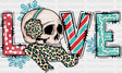 Love Skeleton Design - Winter Iron On Dtf Transfer