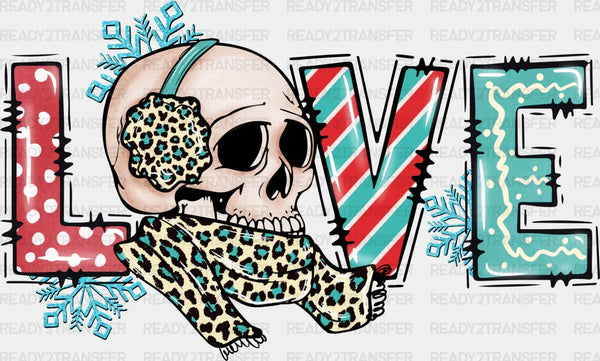 Love Skeleton Design - Winter Iron On DTF Transfer