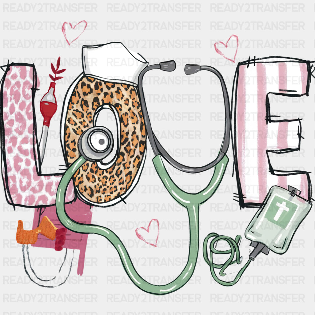 Love, Stethoscope - Nurse DTF Transfers ready2transfer