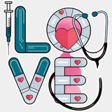 Love, Stethoscope - Nurse DTF Transfers ready2transfer Light Color Design (See Imaging)