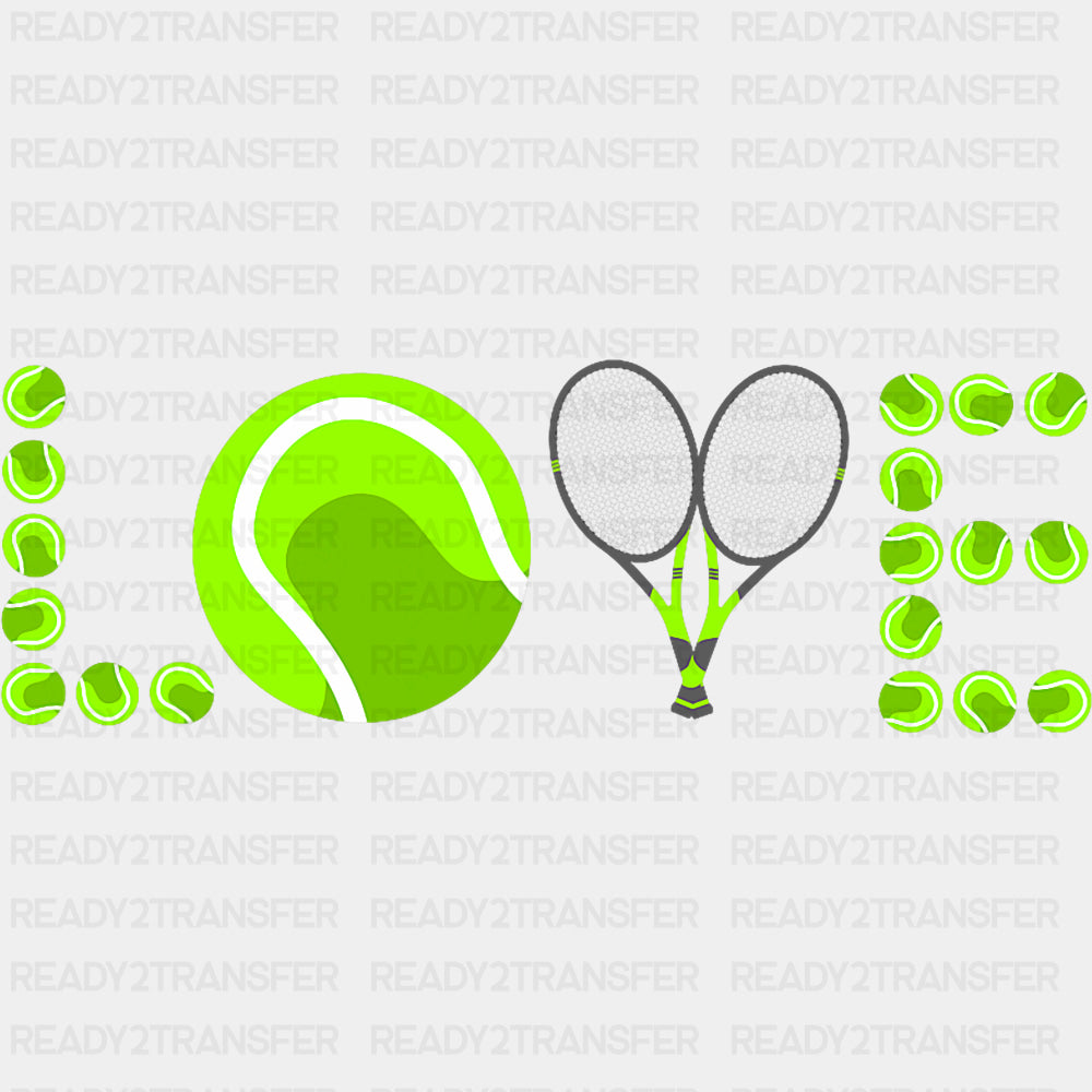 Love, Tennis Balls - Tennis DTF Transfers ready2transfer
