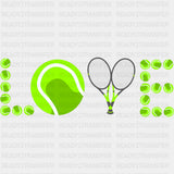 Love, Tennis Balls - Tennis DTF Transfers ready2transfer