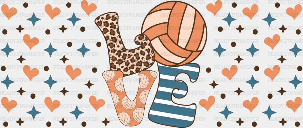 Love Volleyball - Cup Wrap Uv Sticker Permanent Dtf Decal