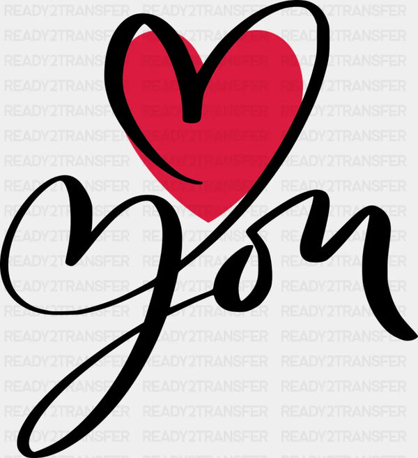 Love You Cursive Design - Valentine's Day DTF Transfer