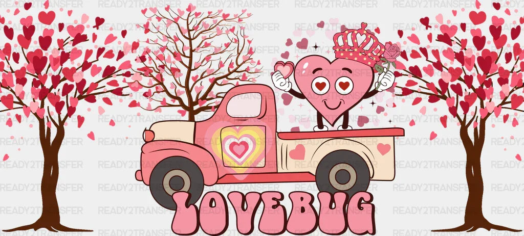 Lovebug Truck - Valentine’s Day Cup Wrap Uv Sticker Permanent Dtf Decal