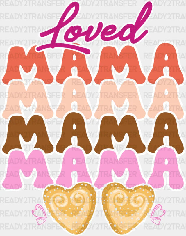 Loved Mama Colorful Design - Mom Dtf Transfer