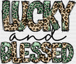 Lucky And Blessed Cheetah Print - St. Patrick’s Day DTF Transfer Adult Unisex - S & M (10’’) / Dark Color Design (See
