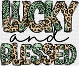 Lucky And Blessed Cheetah Print - St. Patrick’s Day DTF Transfer Adult Unisex - S & M (10’’) / Dark Color Design (See