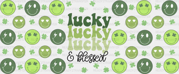 Lucky And Blessed - St Patrick Cup Wrap UV Sticker Permanent UV DTF Decal