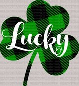 Lucky Buffalo Plaid Clover St. Patrick's Day DTF Heat Transfer, Saint Patricks Day Design, St Paddys Day DTF - ready2transfer