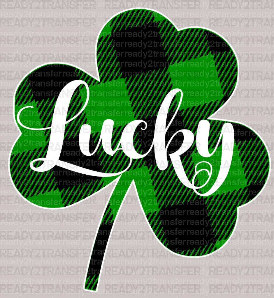 Lucky Buffalo Plaid Clover St. Patrick's Day DTF Heat Transfer, Saint Patricks Day Design, St Paddys Day DTF - ready2transfer