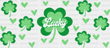 Lucky Clover Heart Design - St Patrick Cup Wrap Uv Sticker Permanent Dtf Decal