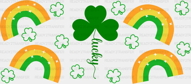 Lucky Clover Rainbows - St Patrick Cup Wrap Uv Sticker Permanent Dtf Decal