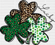 Lucky Clovers Cheetah Print - St. Patrick’s Day DTF Transfer Adult Unisex - S & M (10’’) / Dark Color Design (See