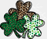 Lucky Clovers Cheetah Print - St. Patrick’s Day DTF Transfer Adult Unisex - S & M (10’’) / Light Color Design (See