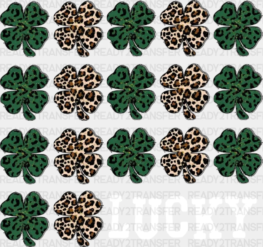 Lucky Leopard Clover St. Patrick’s Day Dtf Heat Transfer Saint Patricks Design St Paddys