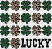 Lucky Leopard Clover St. Patrick's Day DTF Heat Transfer, Saint Patricks Day Design, St Paddys Day DTF ready2transfer Black