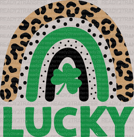 Lucky Leopard Rainbow St. Patrick's Day DTF Heat Transfer, Saint Patricks Day Design, St Paddys Day DTF - ready2transfer