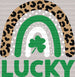 Lucky Leopard Rainbow St. Patrick's Day DTF Heat Transfer, Saint Patricks Day Design, St Paddys Day DTF ready2transfer White