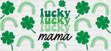 Lucky Mama Green Rainbow - St Patrick Cup Wrap Uv Sticker Permanent Dtf Decal