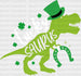 Lucky Saurus T-rex St. Patrick's Day DTF Heat Transfer, Saint Patricks Day Design, St Paddys Day DTF ready2transfer White