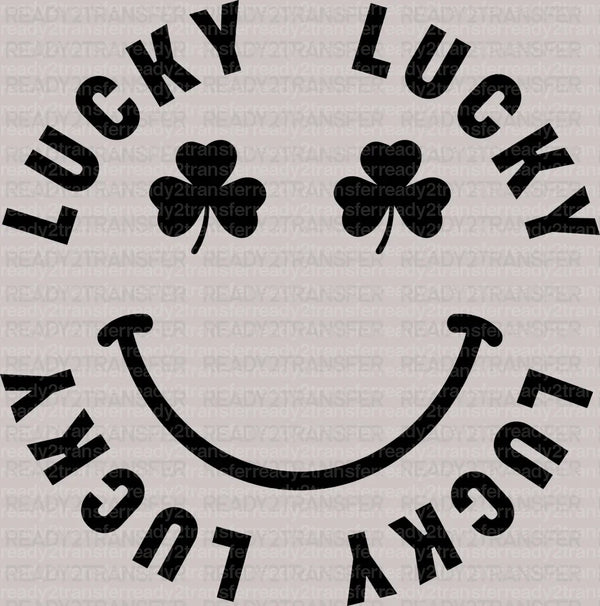Lucky Smiley St. Patrick's Day DTF Heat Transfer, Saint Patricks Day Design, St Paddys Day DTF