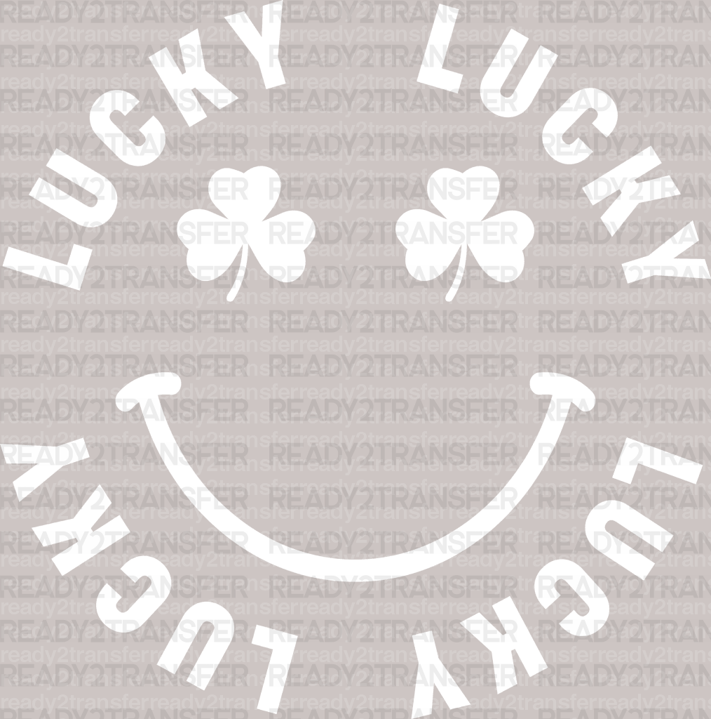 Lucky Smiley St. Patrick's Day DTF Heat Transfer, Saint Patricks Day Design, St Paddys Day DTF - ready2transfer