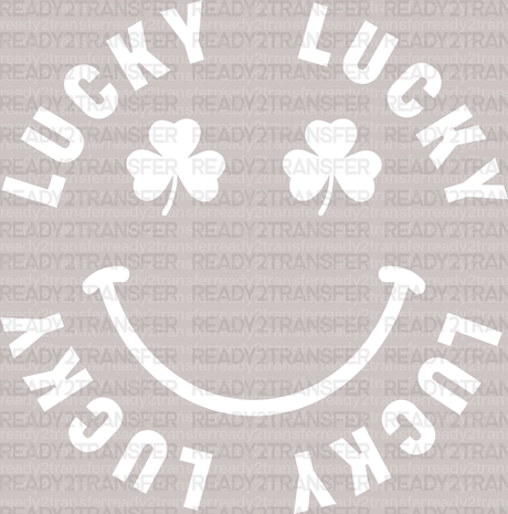 Lucky Smiley St. Patrick's Day DTF Heat Transfer, Saint Patricks Day Design, St Paddys Day DTF - ready2transfer