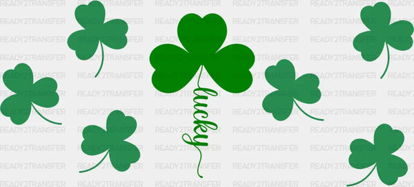 Lucky Three Leaf Clover Design - St Patrick Cup Wrap UV Sticker Permanent UV DTF Decal