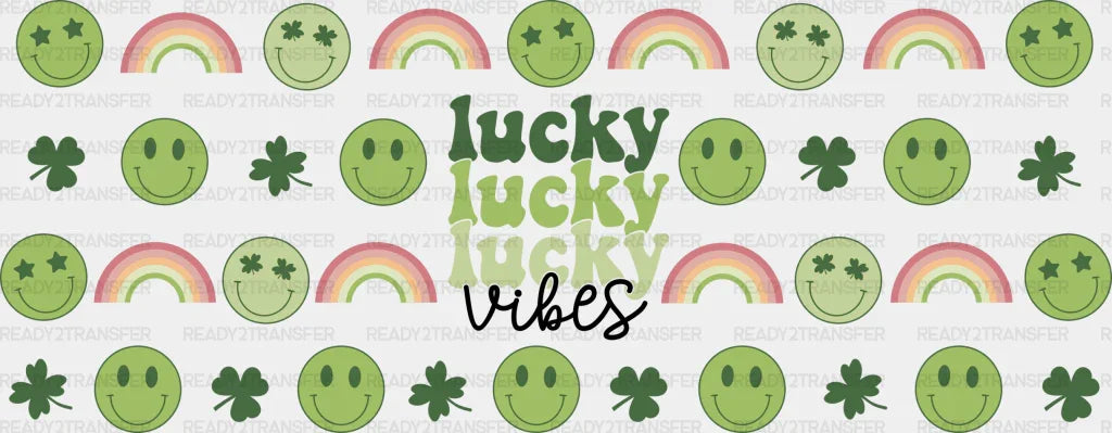 Lucky Vibes Rainbows - St Patrick Cup Wrap Uv Sticker Permanent Dtf Decal