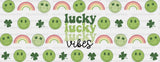 Lucky Vibes Rainbows - St Patrick Cup Wrap Uv Sticker Permanent Dtf Decal