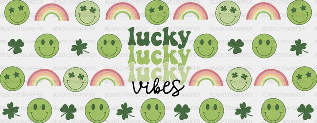 Lucky Vibes Rainbows - St Patrick Cup Wrap Uv Sticker Permanent Dtf Decal