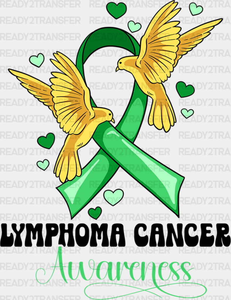 Lymphoma Awareness Bird Design - Dtf Heat Transfer Adult Unisex S & M (10’’) / Dark Color (See