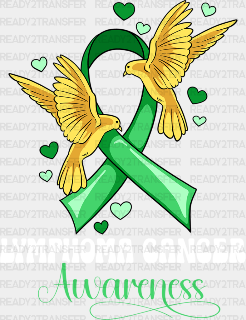 Lymphoma Awareness Bird Design - Dtf Heat Transfer Adult Unisex S & M (10’’) / Light Color (See