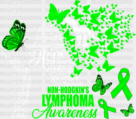 Lymphoma Awareness Butterfly Design - Dtf Heat Transfer Adult Unisex S & M (10’’) / Light Color